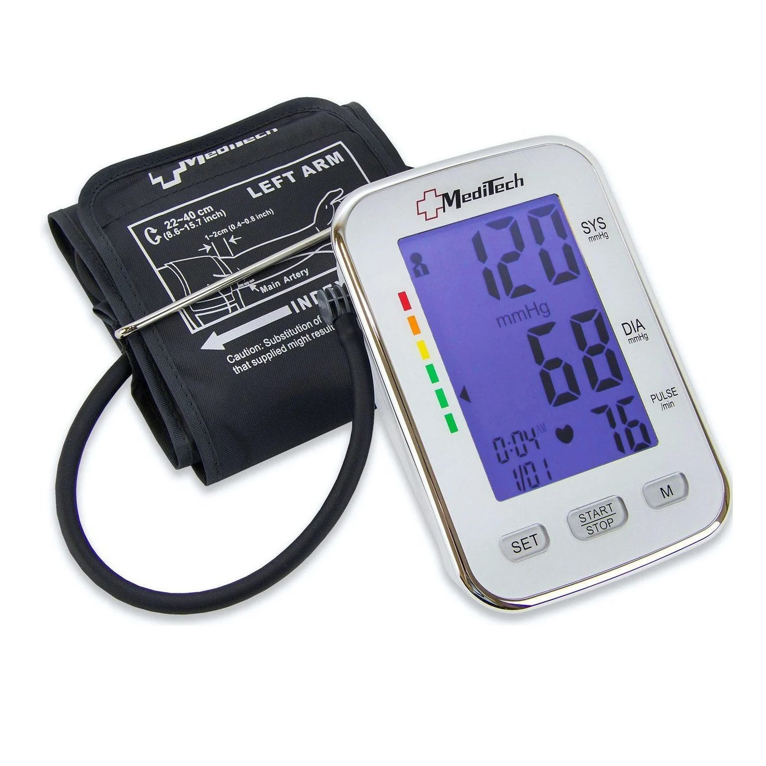 Тонометр MEDITECH МТ-50 автоматический на плечо с  мега дисплеем, подсветкой и манжетой 22-40 см